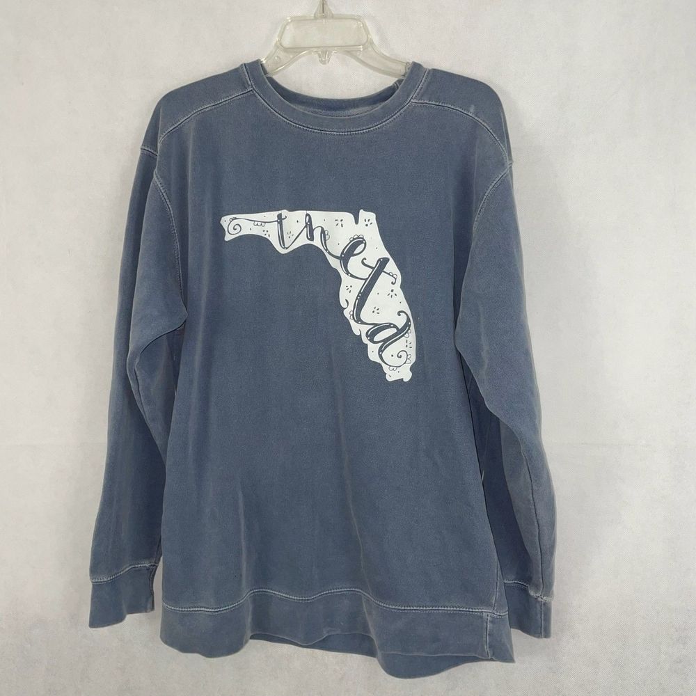 Florida Theta Comfort Colors Blue Sweatshirt Size Medium